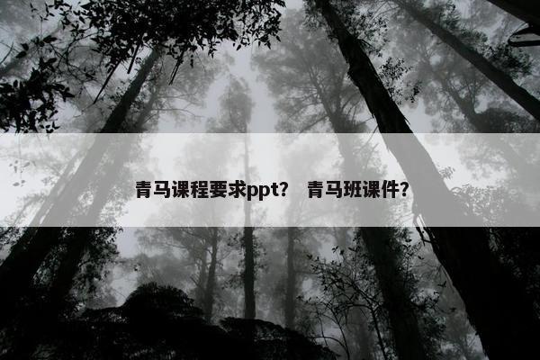 青马课程要求ppt？ 青马班课件？
