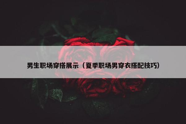 男生职场穿搭展示（夏季职场男穿衣搭配技巧）