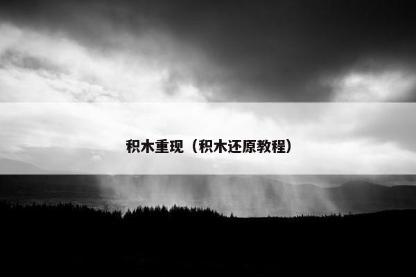 积木重现（积木还原教程）