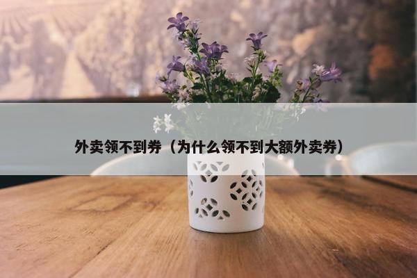 外卖领不到券（为什么领不到大额外卖券）
