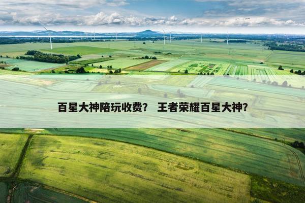 百星大神陪玩收费？ 王者荣耀百星大神？