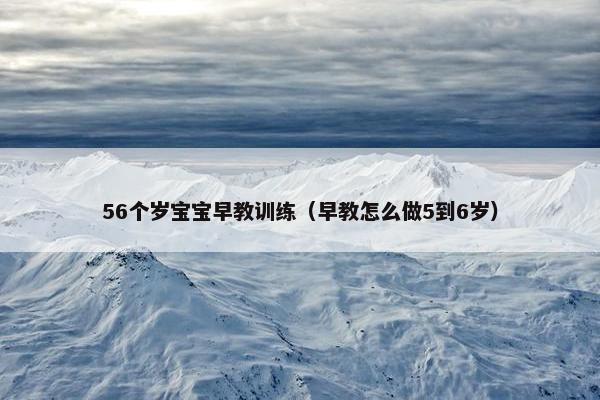 56个岁宝宝早教训练（早教怎么做5到6岁）