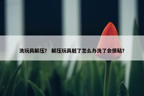 洗玩具解压？ 解压玩具脏了怎么办洗了会很粘？