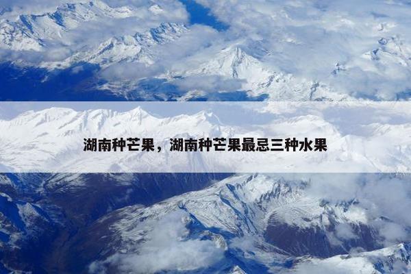 湖南种芒果，湖南种芒果最忌三种水果