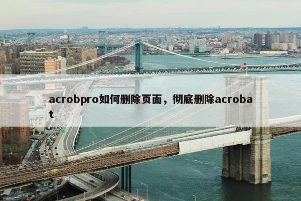 acrobpro如何删除页面，彻底删除acrobat