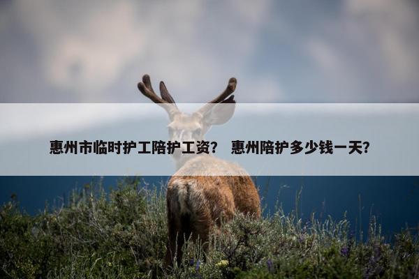 惠州市临时护工陪护工资？ 惠州陪护多少钱一天？
