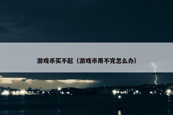游戏币买不起（游戏币用不完怎么办）