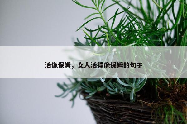 活像保姆，女人活得像保姆的句子