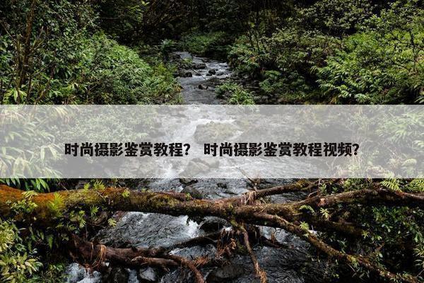 时尚摄影鉴赏教程？ 时尚摄影鉴赏教程视频？