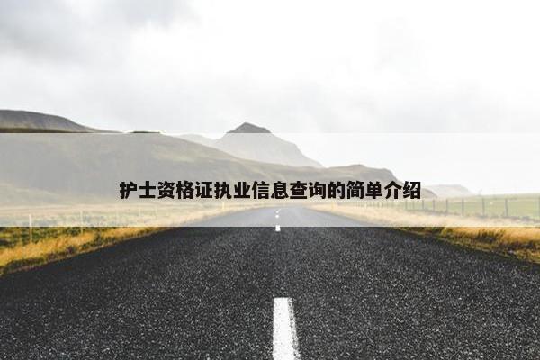 护士资格证执业信息查询的简单介绍