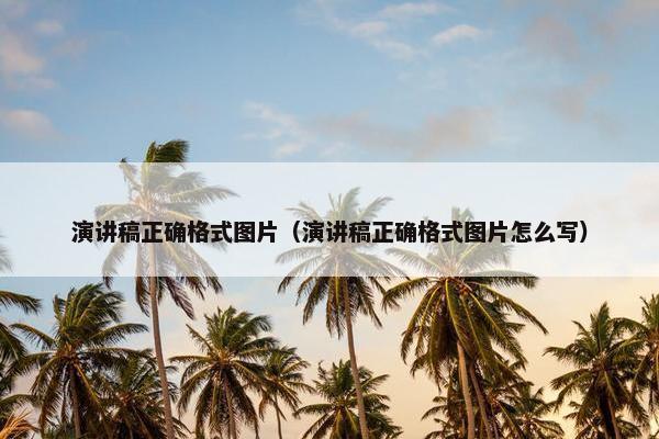 演讲稿正确格式图片（演讲稿正确格式图片怎么写）