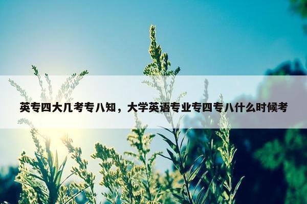 英专四大几考专八知，大学英语专业专四专八什么时候考