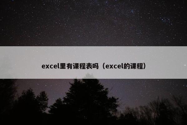 excel里有课程表吗（excel的课程）