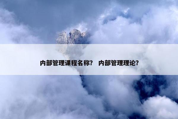 内部管理课程名称？ 内部管理理论？