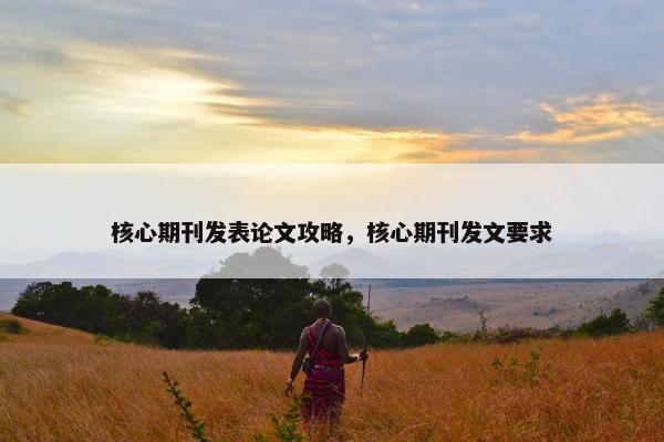 核心期刊发表论文攻略，核心期刊发文要求