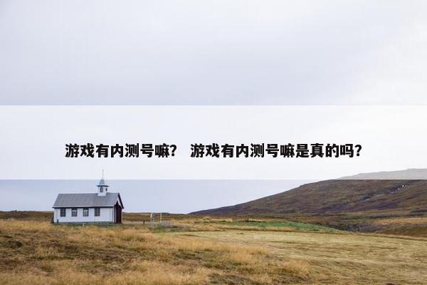 游戏有内测号嘛？ 游戏有内测号嘛是真的吗？