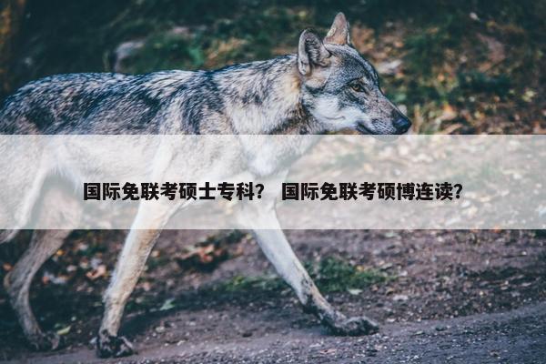 国际免联考硕士专科？ 国际免联考硕博连读？