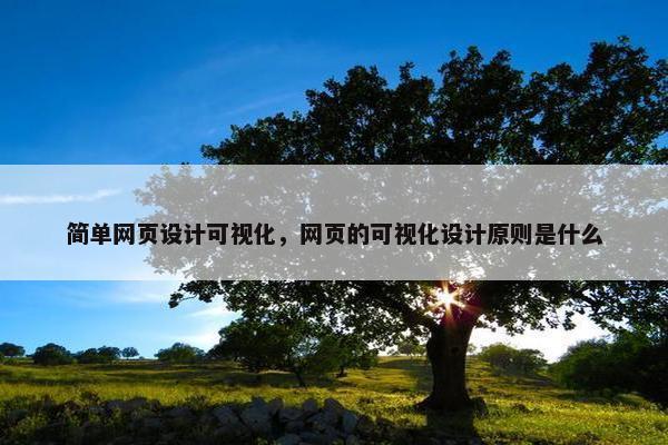 简单网页设计可视化，网页的可视化设计原则是什么
