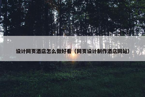 设计网页酒店怎么做好看（网页设计制作酒店网站）
