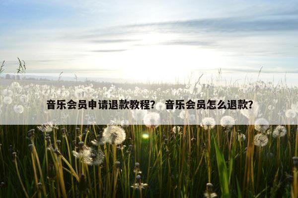 音乐会员申请退款教程？ 音乐会员怎么退款？