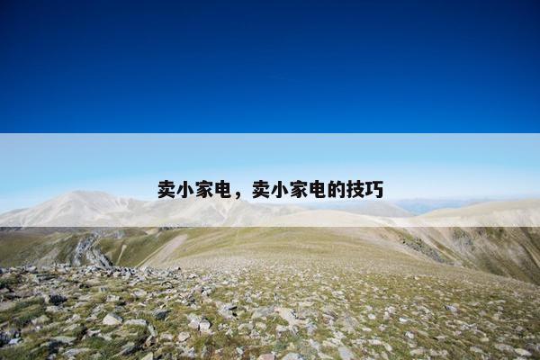 卖小家电，卖小家电的技巧