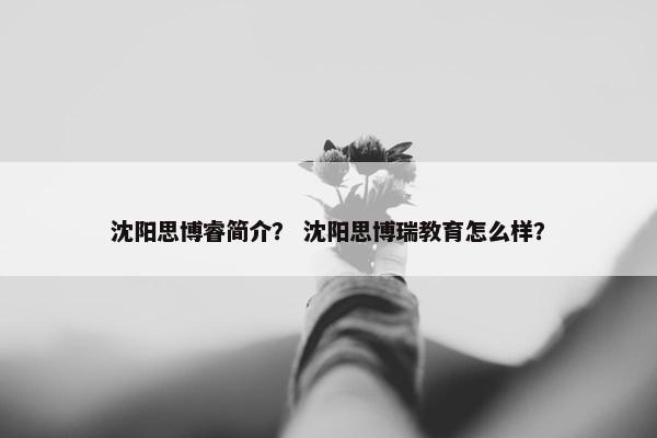 沈阳思博睿简介？ 沈阳思博瑞教育怎么样？