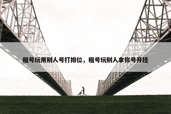 租号玩用别人号打排位，租号玩别人拿你号开挂
