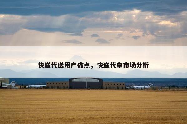 快递代送用户痛点，快递代拿市场分析