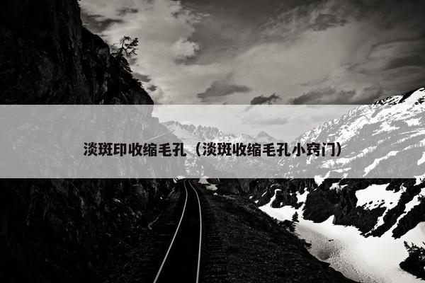 淡斑印收缩毛孔（淡斑收缩毛孔小窍门）