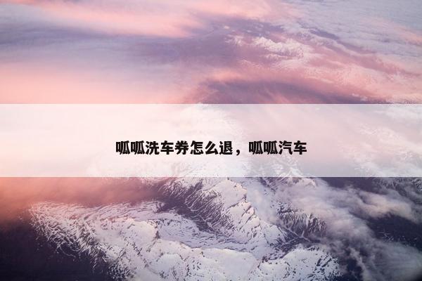 呱呱洗车券怎么退，呱呱汽车
