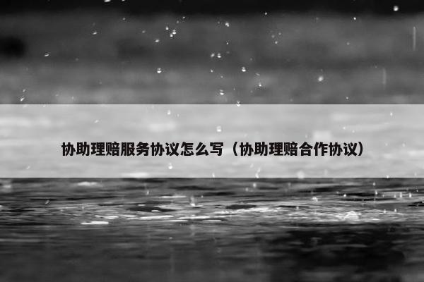 协助理赔服务协议怎么写（协助理赔合作协议）