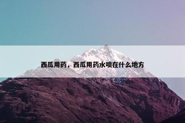 西瓜用药，西瓜用药水喷在什么地方