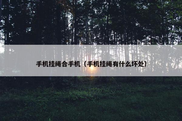 手机挂绳合手机（手机挂绳有什么坏处）