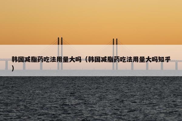韩国减脂药吃法用量大吗（韩国减脂药吃法用量大吗知乎）