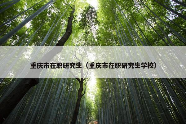 重庆市在职研究生（重庆市在职研究生学校）