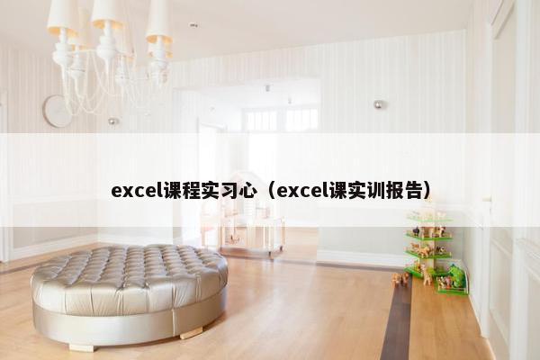 excel课程实习心（excel课实训报告）
