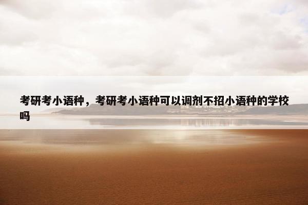 考研考小语种，考研考小语种可以调剂不招小语种的学校吗