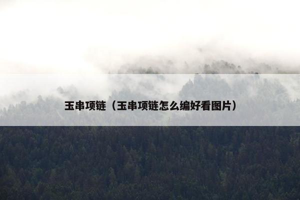 玉串项链（玉串项链怎么编好看图片）