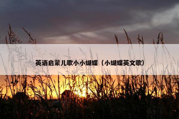 英语启蒙儿歌小小蝴蝶（小蝴蝶英文歌）