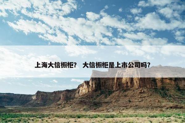 上海大信橱柜？ 大信橱柜是上市公司吗？