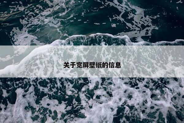 关于宽屏壁纸的信息