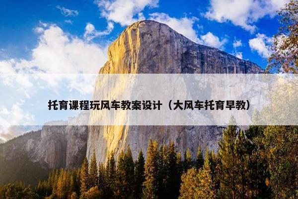托育课程玩风车教案设计（大风车托育早教）