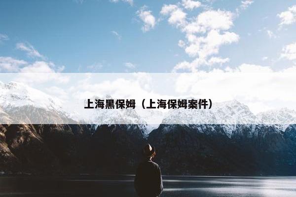 上海黑保姆（上海保姆案件）