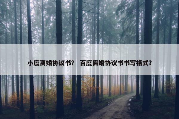 小度离婚协议书？ 百度离婚协议书书写格式？