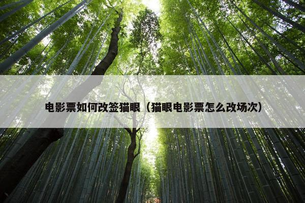 电影票如何改签猫眼（猫眼电影票怎么改场次）