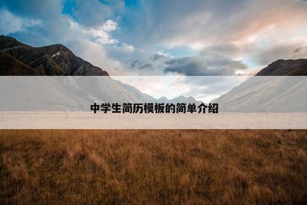 中学生简历模板的简单介绍