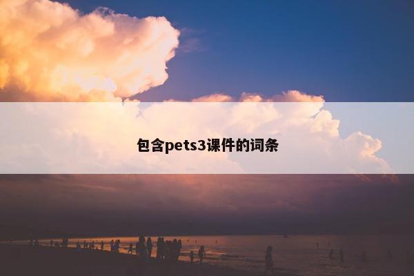包含pets3课件的词条