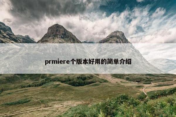 prmiere个版本好用的简单介绍