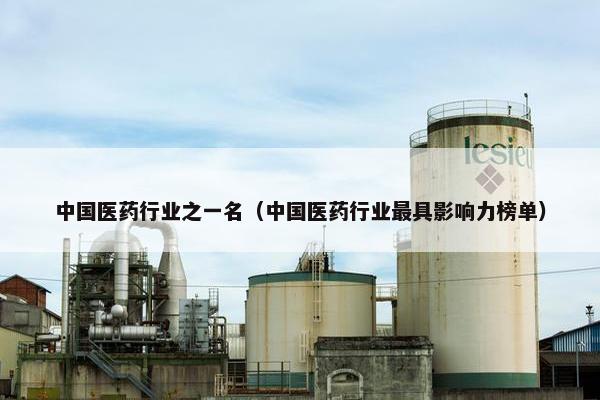 中国医药行业之一名（中国医药行业最具影响力榜单）