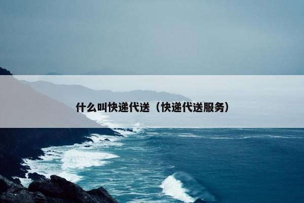 什么叫快递代送（快递代送服务）